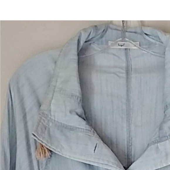 Hazel Oversized Acid Wash Bat Wing Button Up Coat - Picture 5 of 5